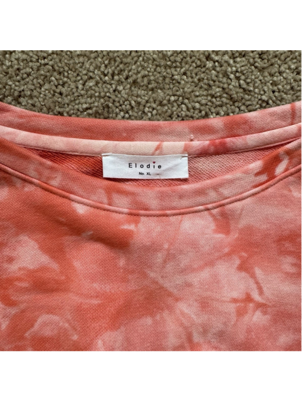 Elodie Womens Size XL Pink Tie Dye Cropped Pullover Sweatshirt - Picture 5 of 8